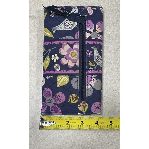 Vera Bradley Large Trifold Wallet Magnetic Closure, Purple Multi-Card Holder - Picture 11 of 11